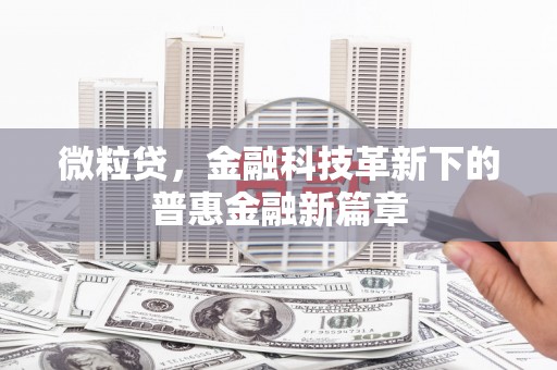 汾西微粒贷，金融科技革新下的普惠金融新篇章
